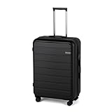 [エース] スーツケース 双輪キャスター キャスターストッパー キャリーケース フレットボード ブラック Mサイズ 68L