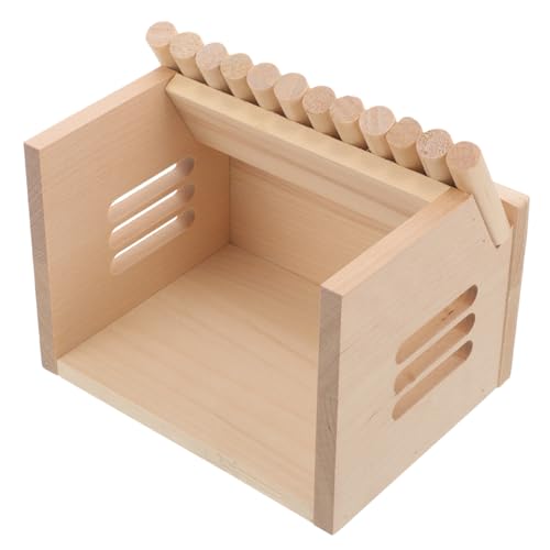 HOMOBABE ハムスター木製ハウス 小動物用隠れ家 のかじり木耐久設計 かわいい小屋 ストレス軽減 快適な住環境提供