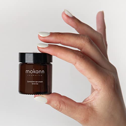Mokann Cosmetics Corrective Eye Cream Green Tea For Dark Circles And Puffiness, Daily Anti-Aging Under Eye Cream To Remove Wrinkles With Hyaluronic Acid, Green Tea, Caffeine. Advanced Organic Eye Treatment 30 Ml (1 Oz) #TOP5