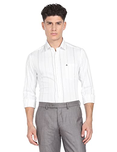 Image of Arrow Slim Fit Mens Formal Shirt - 100% Cotton, Breathable & Comfortable, Full Sleeves Shirts for Men
