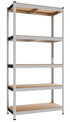 Confortil Scaffale Metallo Garage, Scaffalatura con 5 Ripiani Regolabili, Portante 875 kg, Scaffali in Metallo Ideale per Cantina o Garage,40 x 90 x 180 cm (1)