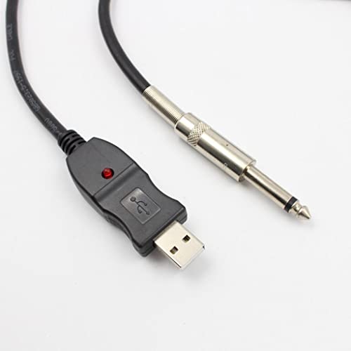 Image of LYLA 9.8ft Guitar Bass 6.5mm Jack to USB Link Connection Instrument Cable Adapter