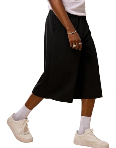 CLOAKA Kurze Hosen Herren Sommer Baumwolle Baggy 3/4 Hose Herren Shorts Stretch Casual Streetwear Freizeithose Kurz mit Kordelzug