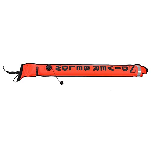 High Visibility Inflatable Diving Marker Buoy for Quick Storage, Reflective Strip Diving Signal Marker for Divers, Diving Buoy Marker for Underwater Exploration (Red)