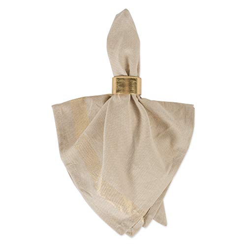 Dii Holiday Dining Table Linen Sparkle Metallic Kitchen Décor, Napkin Set, 20X20, Gold Metallic Stripe, 6 Piece #TOP2