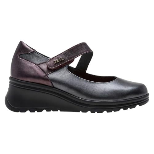 24 HRS - Zapato Merceditas Plataforma Piel 24 HRS 26650 Ossid Antracita - Moda y Comodidad - Cuero para: Mujer Color: OSSID Antracita Talla: 40