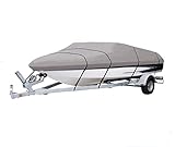 SBU Grey Boat Cover Compatible for BAYLINER Capri 1950 CX BR I/O 1986 1987 1988 1989 1990,Travel Storage Mooring