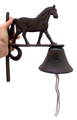Farmhouse-Equestrian-Charm-Dinner-Bell-Vintage-Cast-Iron-Cowbell-775-Inches Farmhouse Equestrian Charm Dinner Bell Vintage Cast Iron Cowbell 775 Inches