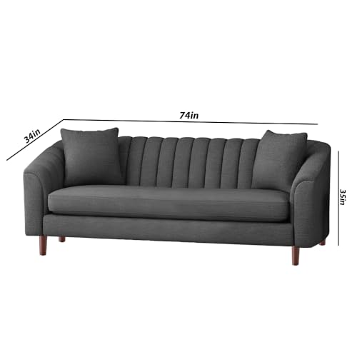 Image of Doraldo 3 Seater Sofa Set for Living Room (Dark Grey) Premium Fabric Sofa