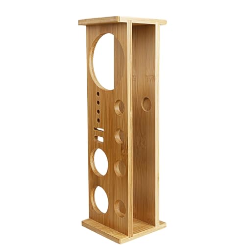 Soporte profesional para coctelera, soporte de madera para kit de camarero, organizador de herramientas para bebidas, soporte resistente para batidos, diseño elegante, 12.3 x 3.7 x 3.54 pulgadas para
