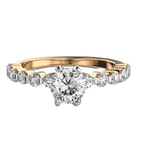 Bague moissanite ronde argent 925 solitaire infinity luxe pour femme LKJR_0709