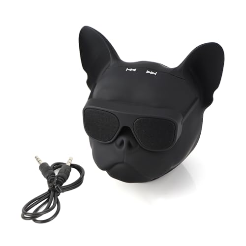 PUSOKEI Altoparlante Wireless Bulldog Francese, Altoparlante Bluetooth per Testa di Cane, Mini Altoparlante Portatile Esterno, Super Bassi Stereo, Altoparlante Personalizzato per Bar