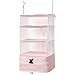TABITORA Tragbare hängende Reiseregale Tasche Verpackung Würfel Organizer Koffer Aufbewahrung Große Kapazität, Pink-L, Large