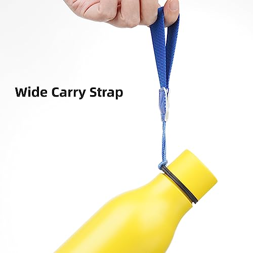 Image of Konokyo Insulated Water Bottle with Strap,18 oz Double Wall Stainless Steel Vacuum Bottles Metal Water Flask,Yellow