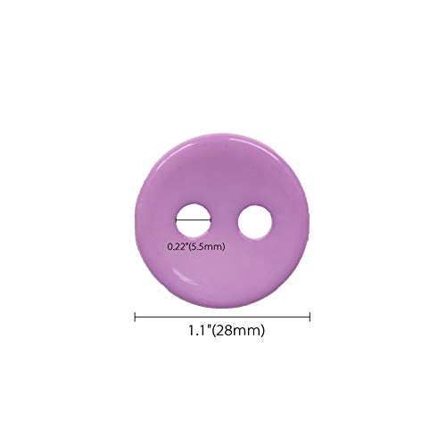 Yaka 100Pcs Mix Round 28Mm 2 Holes Plastic Button/Sewing Diy Crafts Children's Manual Button Painting, Diy Handmade Ornament #TOP1