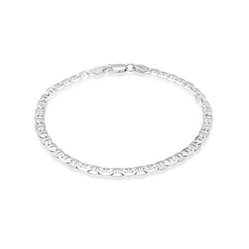 Honolulu Jewelry Company Sterling Silver 4.5mm - 8mm Mariner Link Chain Necklace or Bracelet (6.5mm - 8 Inches)