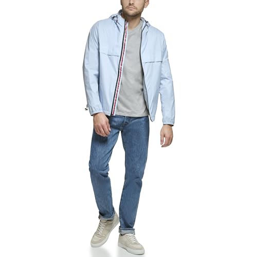 Image of Tommy Hilfiger Men's Simple Hooded Rain Jacket
