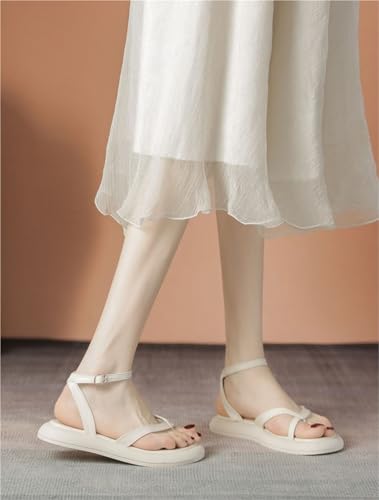Women's Flat Platform Sandals Strappy Dressy Comfortable Ankle Strap Casual Summer Thong Sandals For Beach Casua2