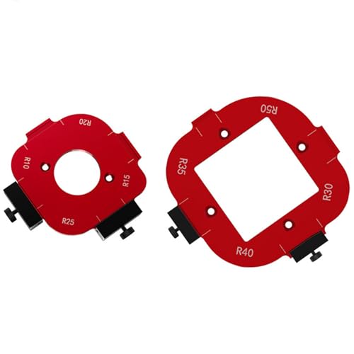 Yctze Jeu de Gabarits de Fraises à Coins Arrondis Polyvalents avec 8 Angles, Gabarit de Rayon d'angle en Alliage d'aluminium pour le Travail du Bois