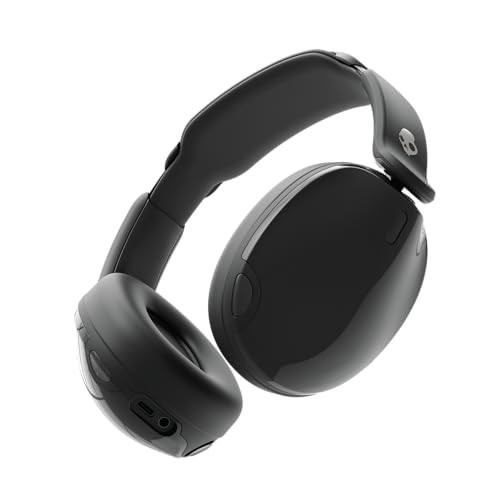 Skullcandy Hesh 540 ANC Wireless Over-Ear Bluetooth Headphones with THX Spatial Audio, Active Noise Cancelling, Personalized Sound, Up to 65 Hours Battery, Microphone for iPhone Android - True Black