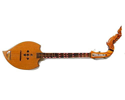 Isarn Acoustic Phin 3 Strings, Thai Lao Guitar Musical Instrument Traditional Thai Musical Pin 01-1