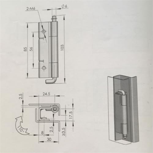 Charnière de boîte de distribution amovible pour armoire de commande électrique