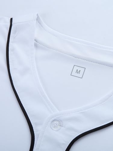 Camisa blanca básica de béisbol, manga corta, con botones, uniforme deportivo para hombres y mujeres adultos miniatura 4