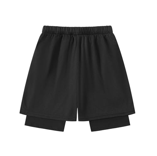 Boys 2 in 1 Athletic Active Shorts Kids Sports Running Quick Dry Breathable Compression Shorts2