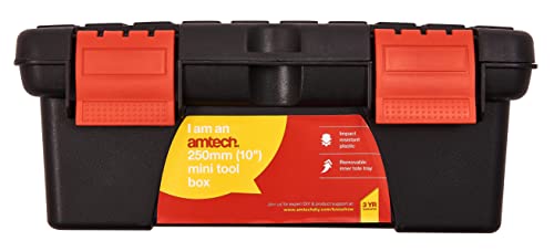Am-Tech 10" Mini Small Plastic Tool Box With Removable Tray