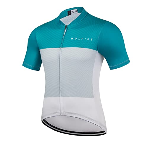 WOLFIRE WF Maillot Ciclismo Hombre de Verano, Fabricado en Poliester. Ropa Ciclismo Hombre para MTB y Carretera. Ropa Ciclismo