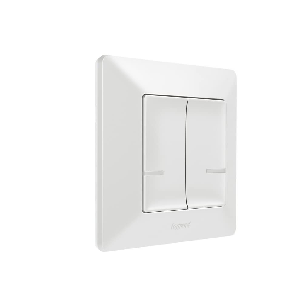 LEGRAND, Valena Life with Netatmo 752187 - Transmisor de pared inalámbrico (2 levas de conmutación, para interruptor de luz y tomas de corriente, control local o mediante aplicación o asistente de voz