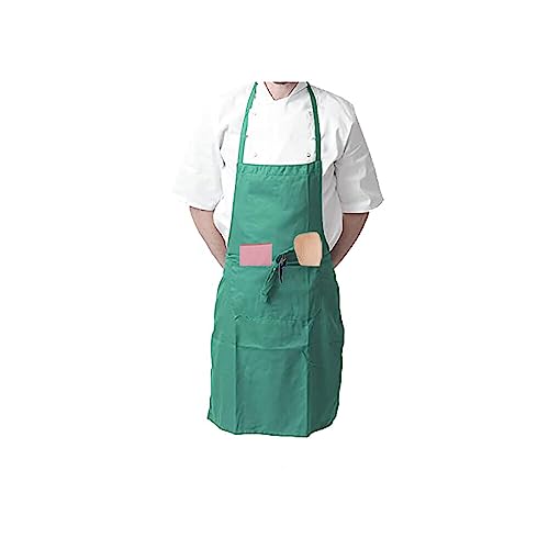 IBEX Unisex Bib Apron with Pocket, Professional Kitchen Apron for Chefs Waiters, Cooks, Bar Staff, Catering, Forest Green
