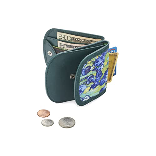 Taxi Wallet® TW04-IRISES - Soft Leather (Van Gogh) - Compact, Front Pocket Folding Wallet - For Cards, Coins, Bills, ID (Men & Women)2