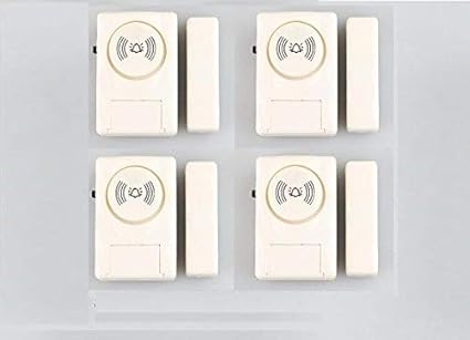Jenix Wireless Door Window Open Alert Alarm Home Security System Siren Set of 4 Nos Sensors JXDMA06