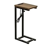 サイドテーブル コンセント付 木製 テーブル Alta ダークブラウン ベッド ソファサイド 幅18cm 奥行き26cm 高さ51.7cm 完成品 コの字型 RMD-05DBR