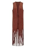 Photo Gallery djskldf gilet con nappe da donna giacca da donna vintage in stile western con frange, classica camicia cowgirl in pelle scamosciata, senza maniche, nappe, cardigan lungo, cappotto(brown,s) Photo Gallery djskldf gilet con nappe da donna giacca da donna vintage in stile western con frange, classica camicia cowgirl in pelle scamosciata, senza maniche, nappe, cardigan lungo, cappotto(brown,s)