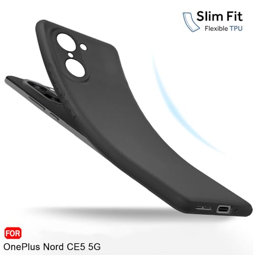 Image of TheGiftKart Sleek Back Cover Case for OnePlus Nord CE 5 5G | Slim Fit Protective Design | Ultra Matte Finish | Camera Protection Bump | Soft Back Cover Case for OnePlus Nord CE5 5G (Silicone, Black)