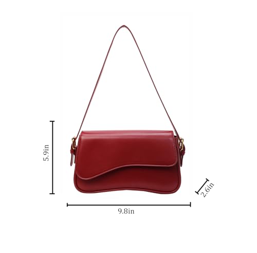 Image of Shoulder Bag for women Y2K Crossbody Vegan Leather Purse Straps Retro Clutch Hobo Hadbags with 2 Removable