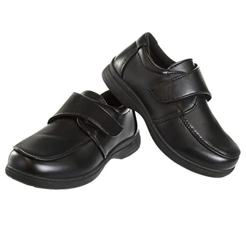 Image of French Toast Boys Shoes - Kids Oxford School Uniform Loafer Church Dress Shoes Slip-On Faux-Leather (Toddler-Big Kid) (Black)