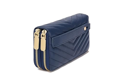Image of Daisy Rose Dual Zipper Phone Clutch and Wallet for Women - RFID Blocking, PU Vegan Leather Multi-Card Organizer