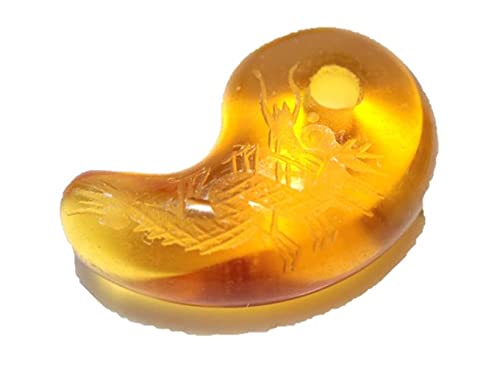 Amazon.co.jp: 天然石 勾玉 M 龍彫り 素彫り勾玉 シトリン 