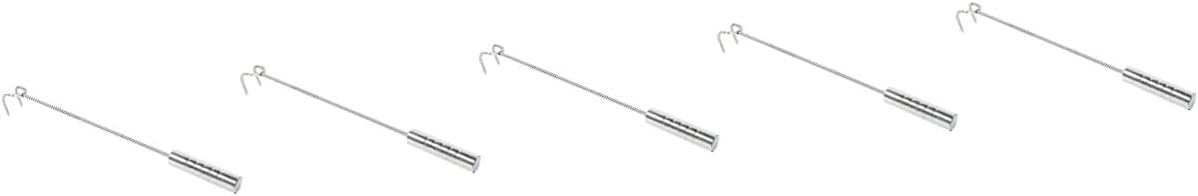 balacoo 5pcs Stainless Steel Meat Flipper Hook Bbq Meat Flipper for Grill Skewers Kitchen Grill Fork
