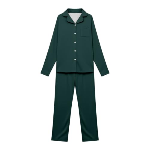 Mens Pajama Set Long Sleeve Button Down Notch Collar Nightwear Sleep Set - image 5