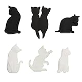 Libcflcc Heat-resistant Silicone Tea Bag Clips Set of 6 Cartoon Cat-shaped Reusable Holders for Bags Drink Markers Food 6pcs