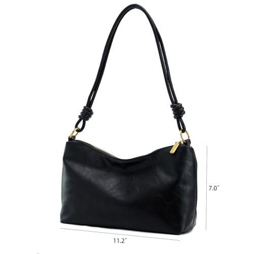 Image of Aoekaff Shoulder Bag for Women,Small Shoulder Purses Crossbody Hobo HandBags with Adjustable Strap (Black)