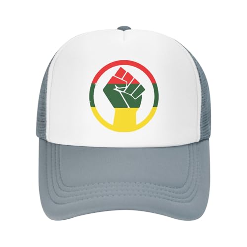 Rasta Black Power FIST Trucker Hat Snapback Mesh Baseball Cap Unisex2