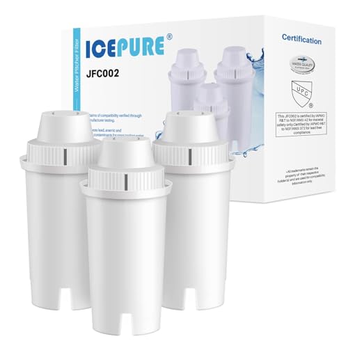 ICEPURE Water Filter Cartridges Compatible with Brita Classic Filter Jugs Brita Jugs and Dispensers Classic OB03 Everyday UltraMax Metro+ XL Mavea 107007 35557 3 Pieces