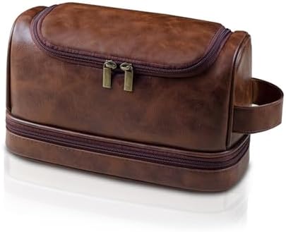Neceser para Hombres, Bolsa de Viaje Grande de Cuero con Gancho p...