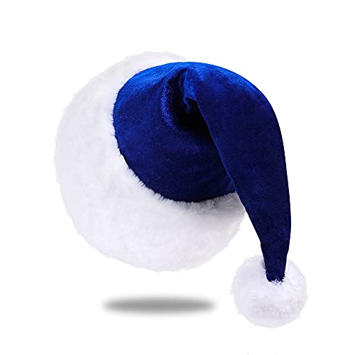 Image of Santa Hat, Christmas Hat for Adults Unisex Velvet Comfort Xmas Hats