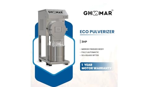 Image of Commercial Pulverizer | 3HP Automatic Stainless Steel Atta Chakki | Flour Mill 15 to 20 Kg Per Hour Capacity for Wheat Grains, Pulses & Masala Grinding | Online Installation Available